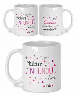 Mug Nounou personnalisé prénom enfant et nounou