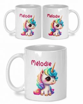 mug licorne personnalisé avec prénom de l'enfant