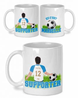 mug supporter marseille avec prénom