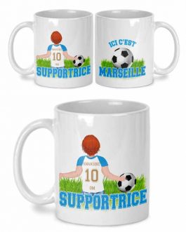 mug foot supportrice marseille avec prénom