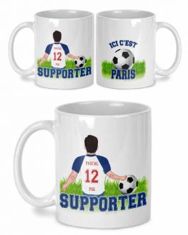 mug foot supporter psg personnalisé