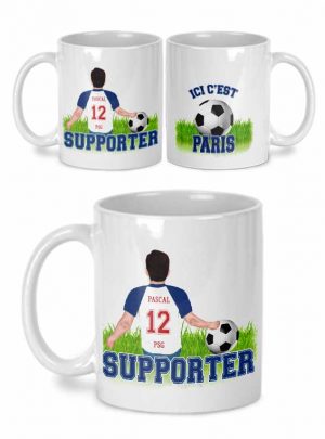 mug foot supporter psg personnalisé