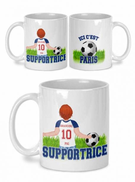 mug supportrice psg personnalisé prénom